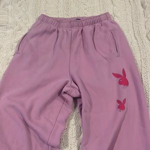 Playboy sweatpants, bedazzled pacsun